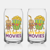 ポップコーン&ソーダ デュオ - 映画の夜の雰囲気 ガラス缶 (正面)