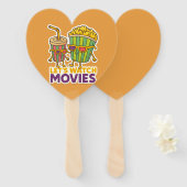 ポップコーン＆ソーダ デュオ - 映画の夜の雰囲気 ハンドファン (正面&裏面)