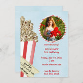 ポップコーン·バースデー·パーティーの招待 招待状 (正面/裏面)