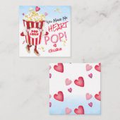 ポップコーン ラブ 面白い クラスルーム バレンタイン カード (正面/裏面)