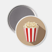 ポップコーン（茶色の円の背景） マグネット (正面/裏面)