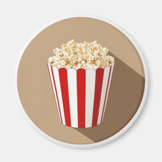 ポップコーン（茶色の円の背景） マグネット (正面)