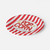 ポップコーン 赤と白のストライプ 映画パーティー ペーパープレート (アングル)