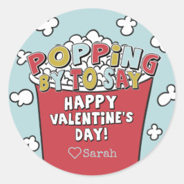 ポップコーンPopping By Valentineステッカー ラウンドシール