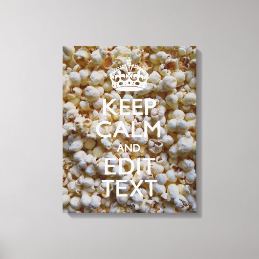 ポップコ保ンに関するCALMとテキスト キャンバスプリント (正面)