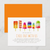 ポップシクルパーティー | 子供の誕生日パーティー招待状 インビテーションポストカード (正面/裏面)