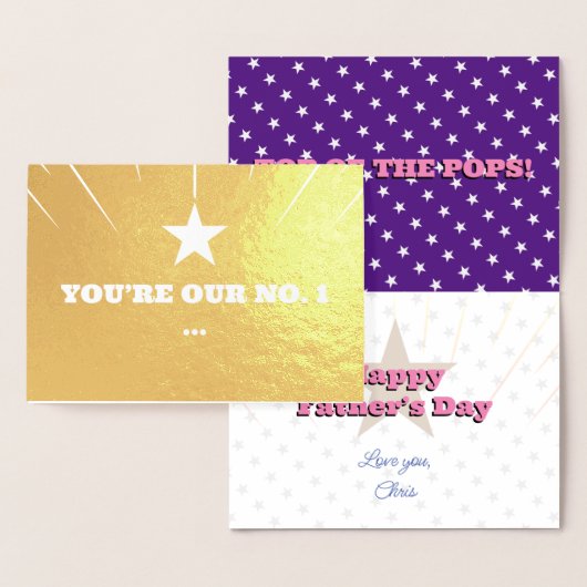 ポップスの父の日グリーティングカード 箔カード (ディスプレー)
