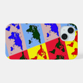 ポップスタイルの世界地図 iPhone 15ケース (裏面横)
