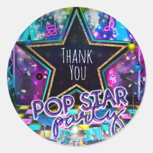 ポップスター・パーティー 誕生日 音楽 ダンスグッズ ラウンドシール