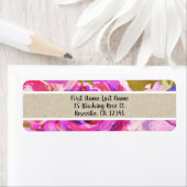 ポップズオブピンクパープル金ゴールドモダントレンディーフローラシック ラベル (インサイチュ)