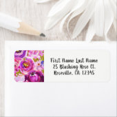 ポップズオブピンクパープル金ゴールドモダントレンディーフローラシック ラベル (インサイチュ)