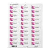 ポップズオブピンクパープル金ゴールドモダントレンディーフローラシック ラベル (フルシート)