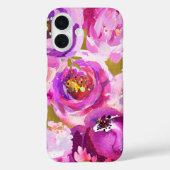 ポップズオブピンクパープル金ゴールドモダントレンディーフローラシック Case-Mate iPhoneケース (裏面)