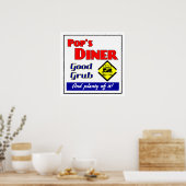 ポップズディナーレトロレストランプリント ポスター (キッチン)