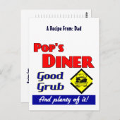 ポップダイナーレトロカスタムレシピカード葉書 ポストカード (正面/裏面)