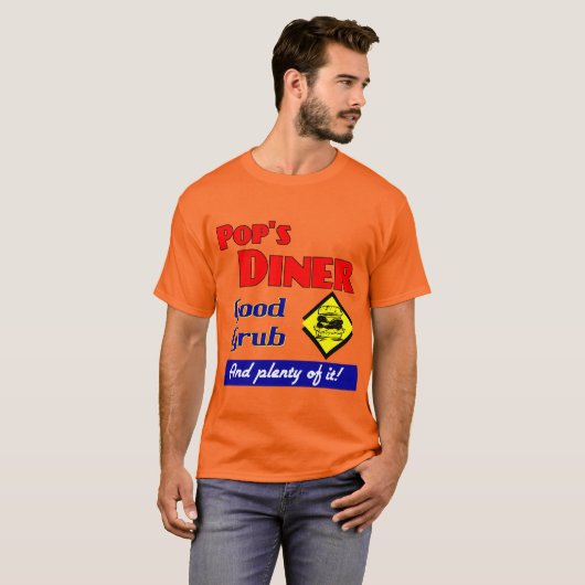 ポップダイナーレトロレストランアートTシャツ Tシャツ (正面フル)