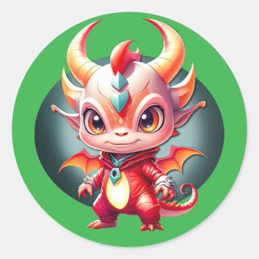 ポップドラゴン ラウンドシール (正面)