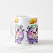 ポップパープル コーヒーマグカップ (正面左)