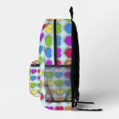 ポップピンレトロハートおもしろいレインボーパターン プリントバックパック (右)
