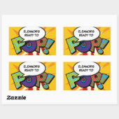 ポップベイビーシャワーステッカー（おもしろモダン） 長方形シール (シート)