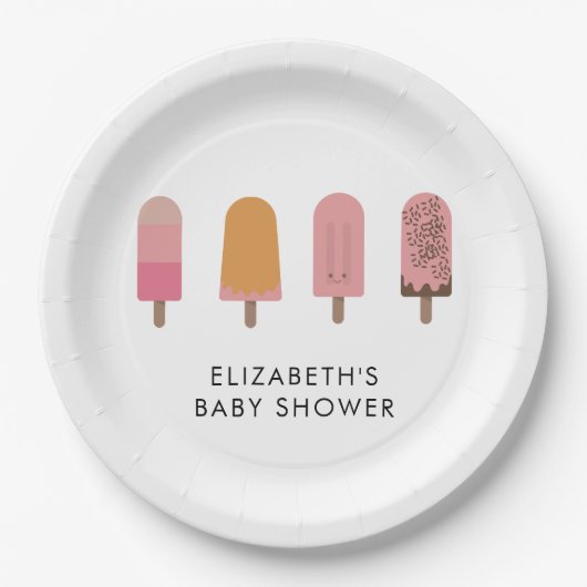 ポップベイビーシャワーポップシクルがとってもキュート ペーパープレート (正面)