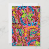 ポップベイビーシャワーマンガスタイル楽しいピンク 招待状 (裏面)