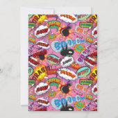 ポップベイビーシャワーモダンピンク 招待状 (裏面)