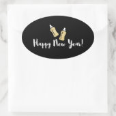 ポップボトルハッピーニューイヤーベビー発表 楕円形シール (バッグ)