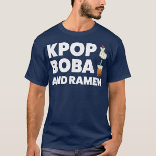 ポップボバとラーメンKポップ・アートのガール Tシャツ
