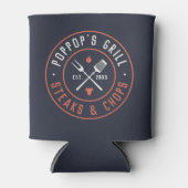 ポップポップのグリルパーソナライズされた年が成立 缶クーラー (正面)