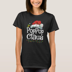 ポップポップクラウスサンタ帽子クリスマスパジャマファミリーマット Tシャツ