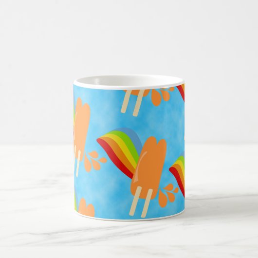 ポップ凍っていとレインボウズ漫画イラストレーションマグ コーヒーマグカップ (中央)