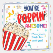 ポップ感謝ポップコーンのボランティア スクエアシール (正面)