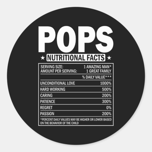 ポップ栄養ファクト父の日パパパパ ラウンドシール (正面)
