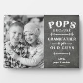 ポップ祖父の父の日の子供の写真 フォトプラーク (正面)