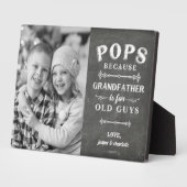 ポップ祖父の父の日の子供の写真 フォトプラーク (側面)