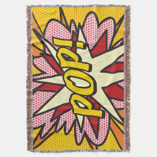 ポップ・アートのおもしろいレトロ漫画ブックアポップ・アートのート スローブランケット (正面縦)