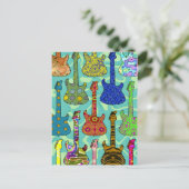 ポップ・アートのなギター ポストカード (スタンド正面)