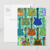 ポップ・アートのなギター ポストカード (正面/裏面)
