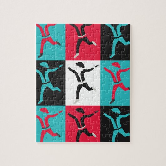 ポップ・アートのなサンタのクリスマスの芸術コレクション ジグソーパズル (縦)