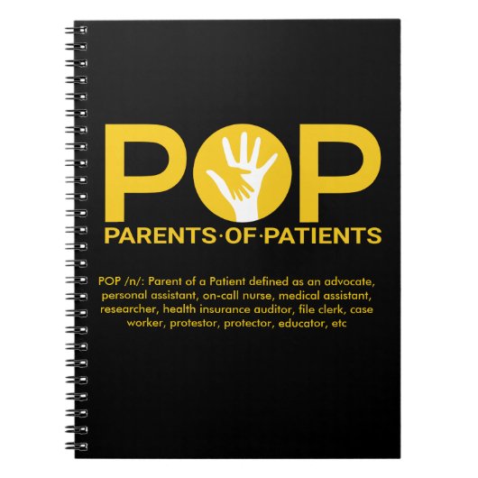 ポップ・アートのなノート(黒) ノートブック (正面)