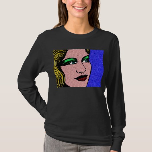 ポップ・アートのな女の子 Tシャツ (正面)