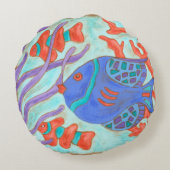 ポップ・アートのな魚 ラウンドクッション (裏面)
