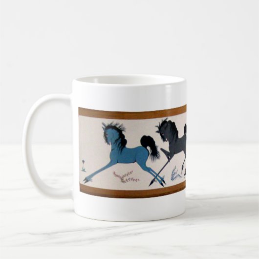 ポップ・アートのなChaleeの馬の壁画 コーヒーマグカップ (左)