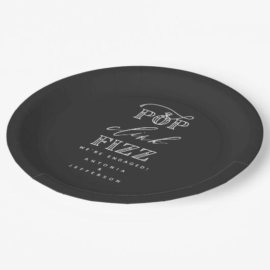 ポップ・アートのなclinkのフィズの婚約パーティの紙皿 ペーパープレート (アングル)