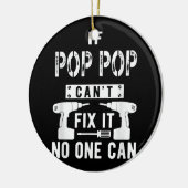 ポップ・アートのもしポップ・アートの誰もおじいちゃんができなくて直せない セラミックオーナメント (左)