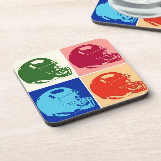 ポップ・アートのアーツサッカーヘルメット懸命プラスチック塗装機 コースター (左側)