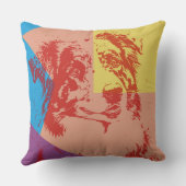 ポップ・アートのアートエフェクトオーストラリアの羊飼い/犬の恋人 クッション (裏面)