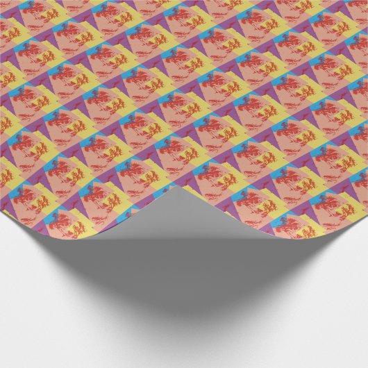 ポップ・アートのアートエフェクトオーストラリアの羊飼い/犬の恋人 ラッピングペーパー (角)