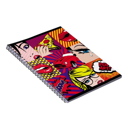 ポップ・アートのアートカードイラスト模様，アート，漫画,ポップ・アートのret ノートブック (右側)
